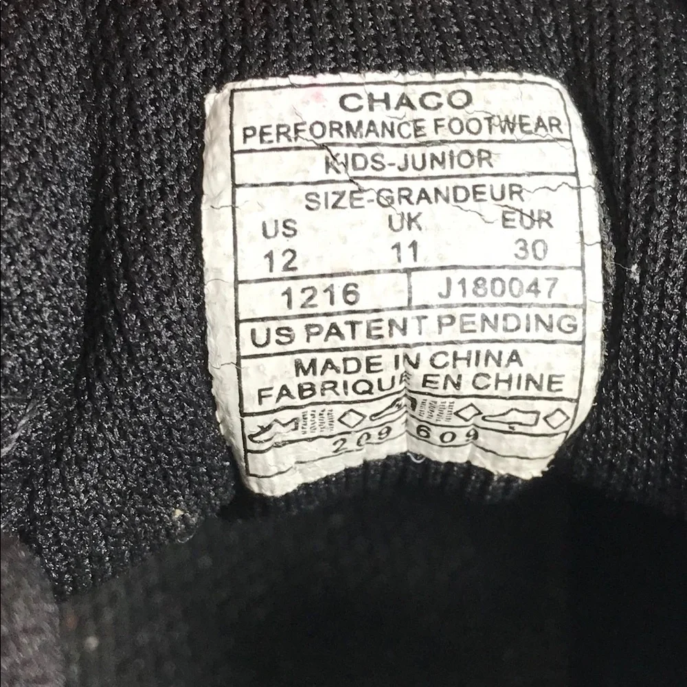 Chaco Brand Shoes Kids Size 12 US Gray and Black 18 CM